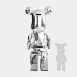 Statues & Sculptures Floor Standing|Animals^Aero Bear 135cm Chrome Resin Indoor Sculpture