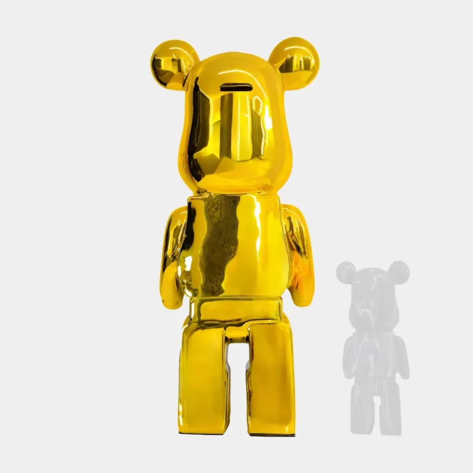 Statues & Sculptures Floor Standing|Animals^Aero Bear 135cm Gold Resin Indoor Sculpture