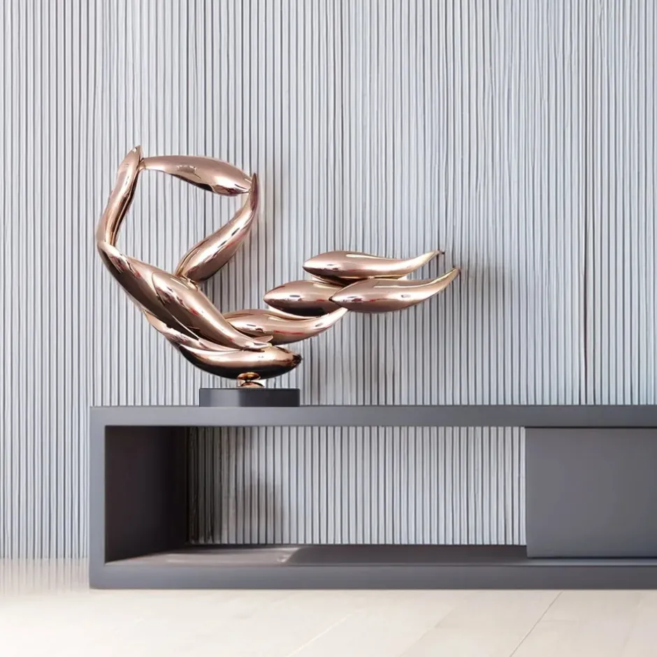 Statues & Sculptures Table Top|Abstract^Aero Stream 50cm Copper Metal Indoor Sculpture