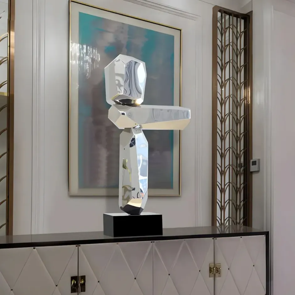 Statues & Sculptures Table Top|Floor Standing^Astrolith 90cm Silver Metal Indoor Sculpture v1