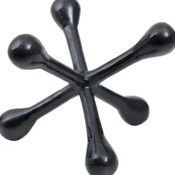 Statues & Sculptures Table Top|Abstract^Atomic Bloom 16cm Black Metal Indoor Sculpture
