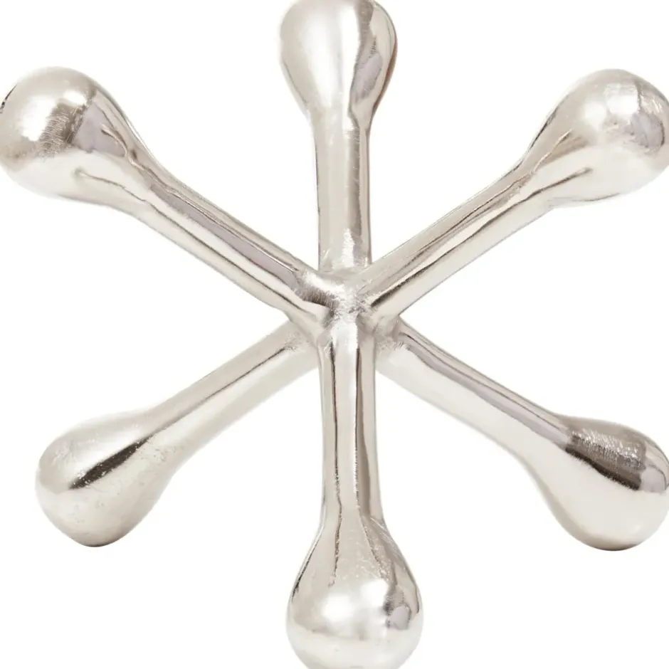 Statues & Sculptures Table Top|Abstract^Atomic Bloom 14cm Silver Metal Indoor Sculpture