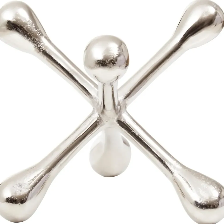 Statues & Sculptures Table Top|Abstract^Atomic Bloom 14cm Silver Metal Indoor Sculpture