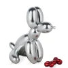 Statues & Sculptures Table Top|Floor Standing^Balloon Dog & Bone 28cm Silver Resin Indoor Sculpture