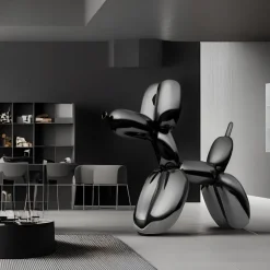 Statues & Sculptures Giant|Floor Standing^Balloon Dog 200cm Black Fibreglass Indoor Sculpture