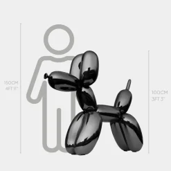 Statues & Sculptures Floor Standing|Balloon Dogs^Balloon Dog 100cm Black Fibreglass Indoor Sculpture