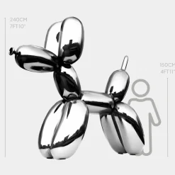 Statues & Sculptures Giant|Floor Standing^Balloon Dog 240cm Chrome Fibreglass Indoor Sculpture