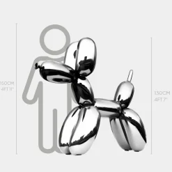 Statues & Sculptures Floor Standing|Balloon Dogs^Balloon Dog 130cm Chrome Fibreglass Indoor Sculpture