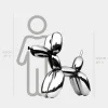 Statues & Sculptures Floor Standing|Balloon Dogs^Balloon Dog 100cm Chrome Metal Garden Sculpture