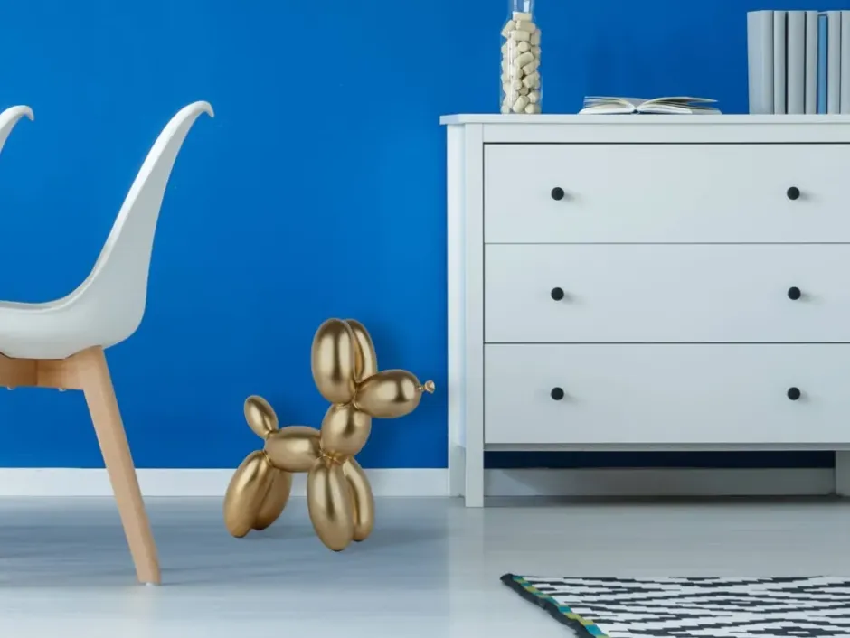 Statues & Sculptures Table Top|Floor Standing^Balloon Dog 46cm Gold Resin Indoor Sculpture