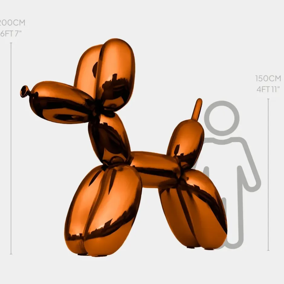 Statues & Sculptures Giant|Floor Standing^Balloon Dog 200cm Orange Metal Garden Sculpture