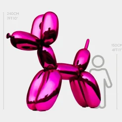 Statues & Sculptures Giant|Floor Standing^Balloon Dog 240cm Pink Metal Garden Sculpture