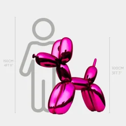 Statues & Sculptures Floor Standing|Balloon Dogs^Balloon Dog 100cm Pink Metal Garden Sculpture