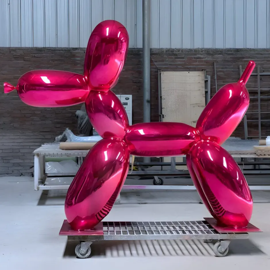Statues & Sculptures Floor Standing|Balloon Dogs^Balloon Dog 130cm Pink Metal Garden Sculpture