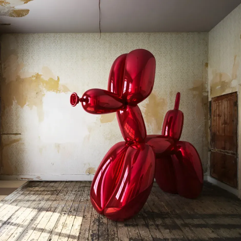 Statues & Sculptures Giant|Floor Standing^Balloon Dog 240cm Red Metal Garden Sculpture