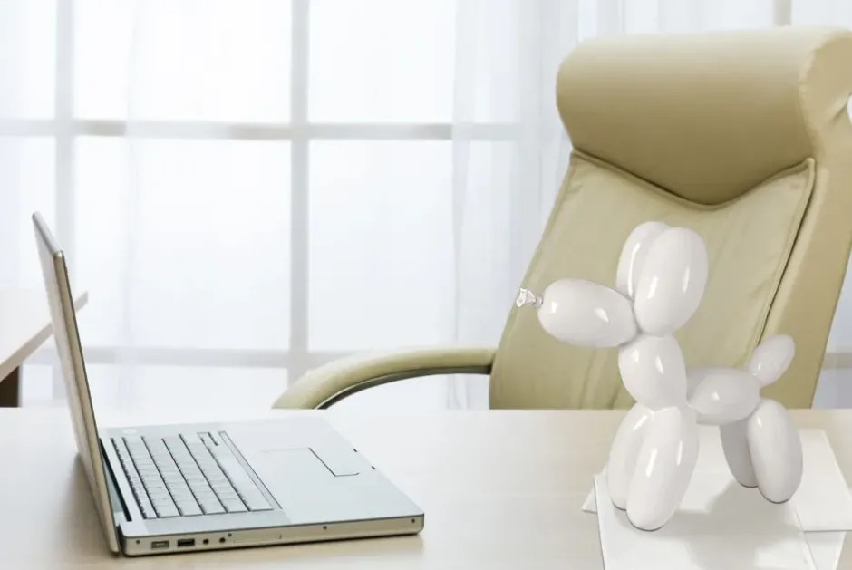 Statues & Sculptures Table Top|Balloon Dogs^Balloon Dog 27cm White Resin Indoor Sculpture