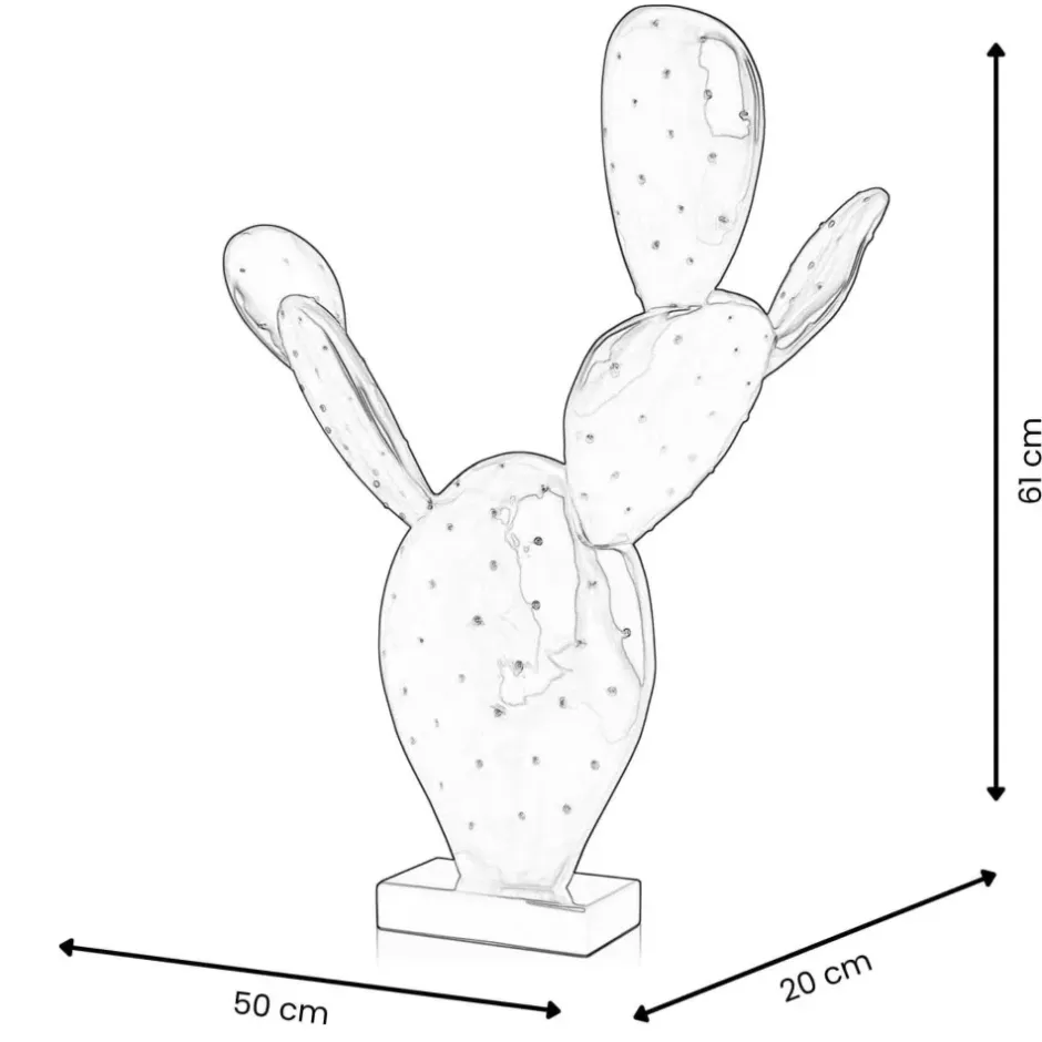 Statues & Sculptures Table Top|Contemporary^Cactus Bloom 61cm Yellow Resin Indoor Sculpture