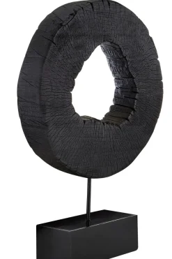Statues & Sculptures Table Top|Abstract^Carbon Halo 53cm Black Wood Indoor Sculpture