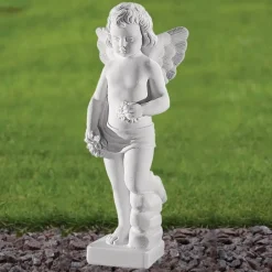 Statues & Sculptures Cherub^Cherub 37cm Marble Resin Garden Statue
