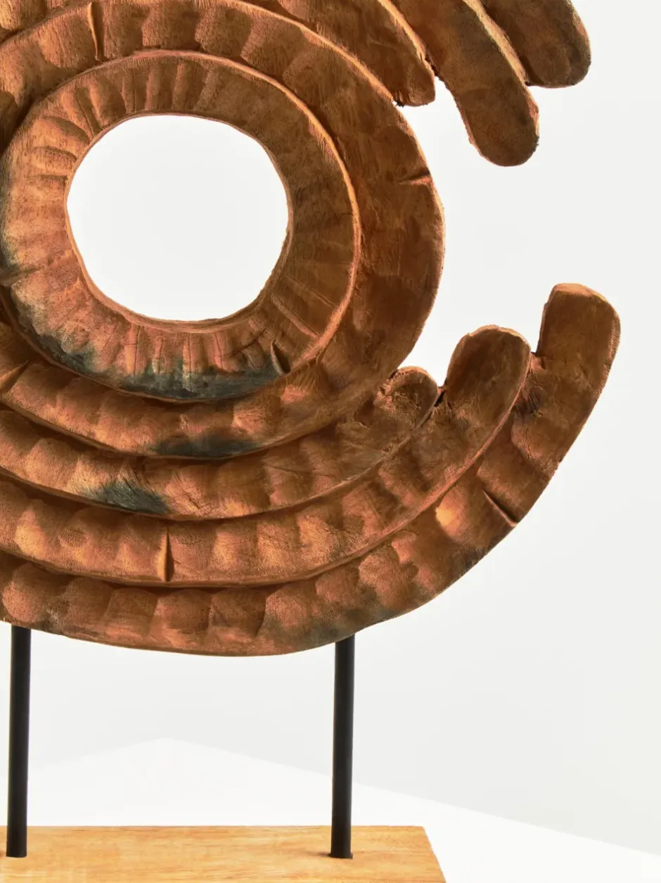 Statues & Sculptures Table Top|Abstract^Circular Dance 48cm Wood Indoor Sculpture
