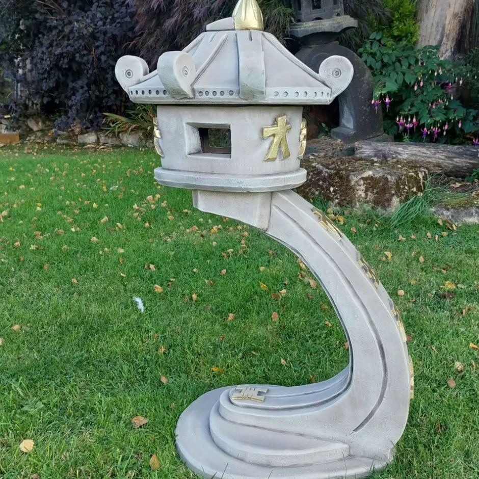 Statues & Sculptures Pagodas^Classic Curved Japanese Pagoda Lantern Stone Garden Ornament