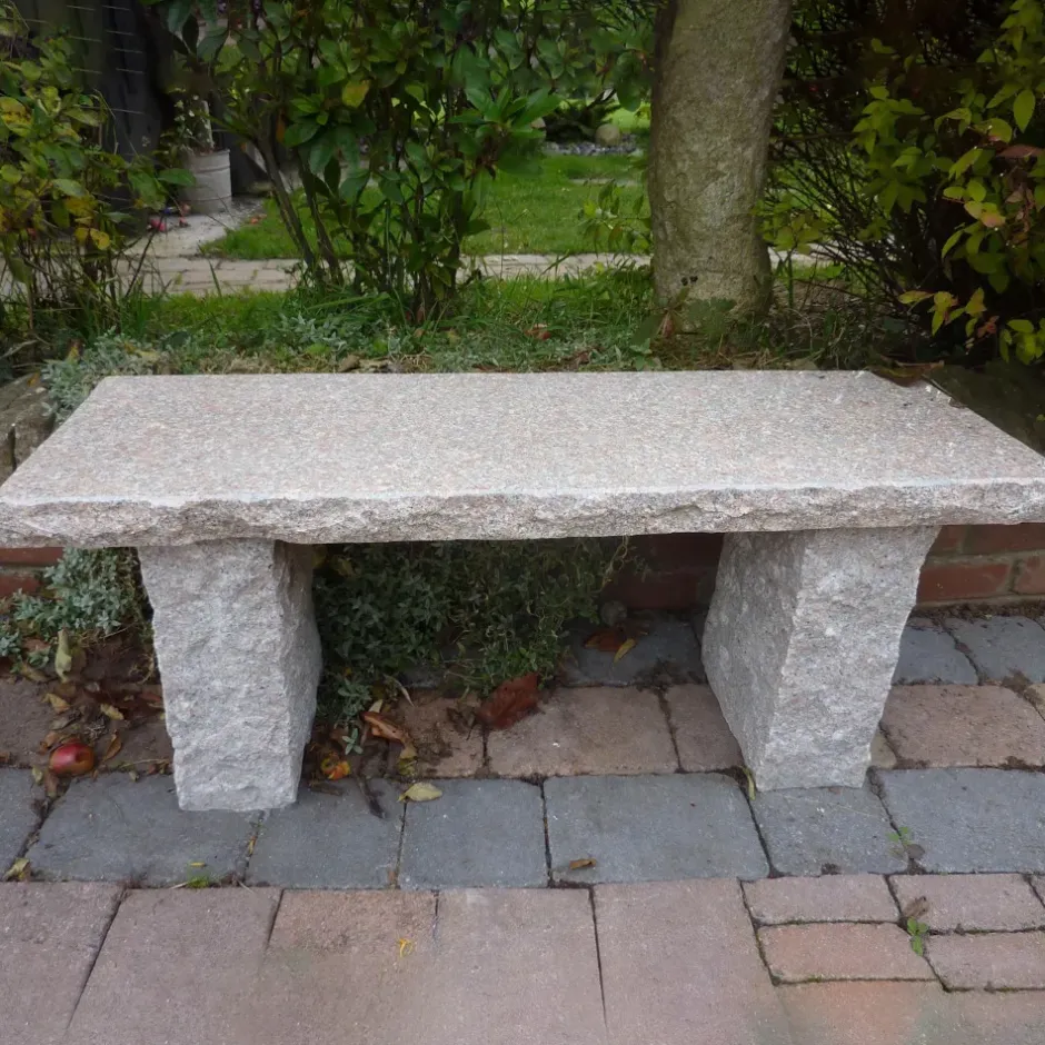 Statues & Sculptures Stone Benches^Classic Natural Granite Pink Stone Garden Bench
