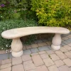 Statues & Sculptures Stone Benches^Classic Polished Rainbow Sandstone Garden Bench