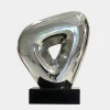 Statues & Sculptures Table Top|Abstract^Cosmic Glow 37cm Silver Metal Indoor Sculpture