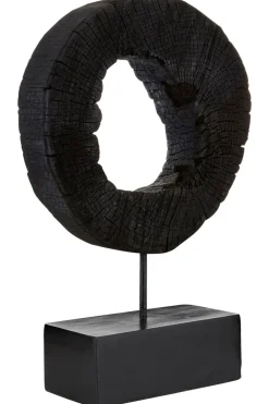 Statues & Sculptures Table Top|Abstract^Cosmic Loop 43cm Black Wood Indoor Sculpture