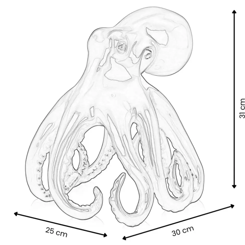 Statues & Sculptures Table Top|Animals^Cosmic Octopus 31cm Blue Resin Indoor Sculpture