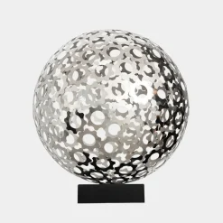 Statues & Sculptures Table Top|Abstract^Cosmic Sphere 44cm Silver Metal Indoor Sculpture