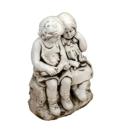 Statues & Sculptures Children^Country Boy & Girl 56cm Stone Resin Garden Statue