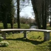 Statues & Sculptures Stone Benches^Curved Ivy Double Stone Garden Bench