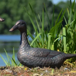 Statues & Sculptures Ducks^Ducks Aged Bronze Garden Ornaments