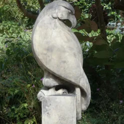 Statues & Sculptures Eagles|Modern^Eagle on Floral Pedestal Modern Stone Garden Statue