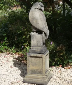 Statues & Sculptures Eagles|Modern^Eagle on Plain Pedestal Modern Stone Garden Statue