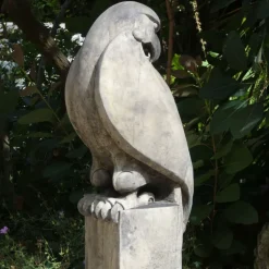 Statues & Sculptures Eagles|Modern^Eagle on Plain Pedestal Modern Stone Garden Statue