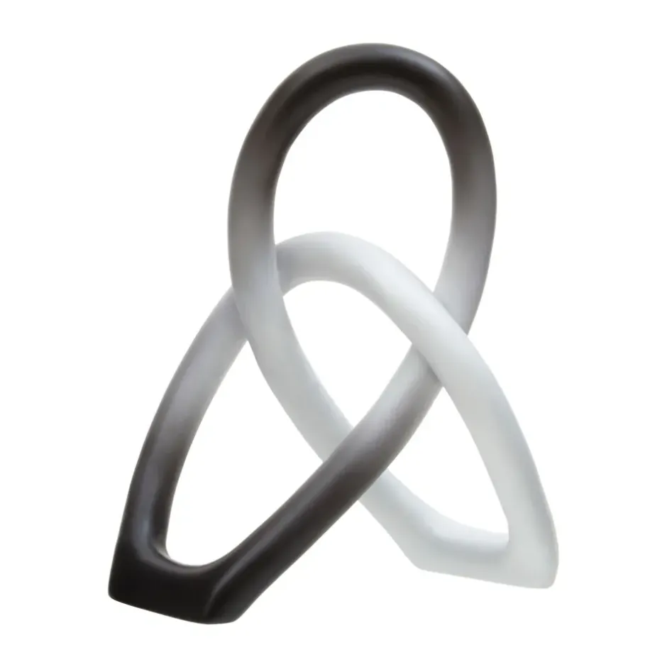 Statues & Sculptures Table Top|Abstract^Eternal Curves 19cm Black & White Resin Indoor Sculpture