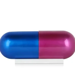 Statues & Sculptures Table Top|Contemporary^Eternal Happiness Pill 13cm Fuchsia Resin Indoor Sculpture