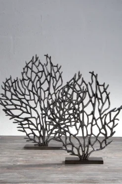 Statues & Sculptures Table Top|Contemporary^Euphoric Coral 43cm Black Metal Indoor Sculpture