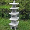 Statues & Sculptures Pagodas^Five Tier Japanese Pagoda Lantern Granite Garden Ornament