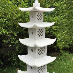 Statues & Sculptures Pagodas^Five Tier Japanese Pagoda Lantern Marble Garden Ornament