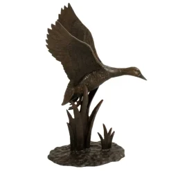 Statues & Sculptures Ducks^Flying Duck Bronze Metal Garden Ornament