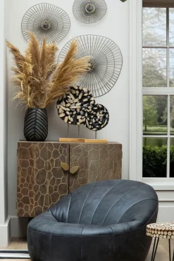 Statues & Sculptures Table Top|Abstract^Forest Orb 50cm Black Wood Indoor Sculpture
