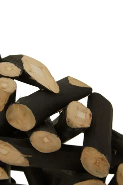 Statues & Sculptures Table Top|Abstract^Forest Orb 50cm Black Wood Indoor Sculpture