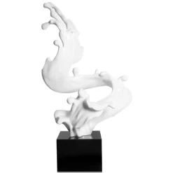 Statues & Sculptures Floor Standing|Abstract^Frozen Motion 86cm White Resin Indoor Sculpture