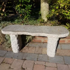 Statues & Sculptures Stone Benches^Galloway Natural Granite Pink Stone Garden Bench