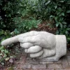 Statues & Sculptures Modern^Giant Hand Pointing Left Stone Garden Statue