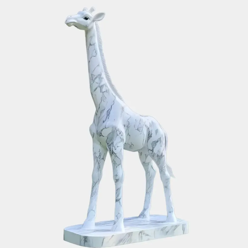 Statues & Sculptures Wildlife|Modern^Gigantic Giraffe 350cm White Marble Garden Statue v6