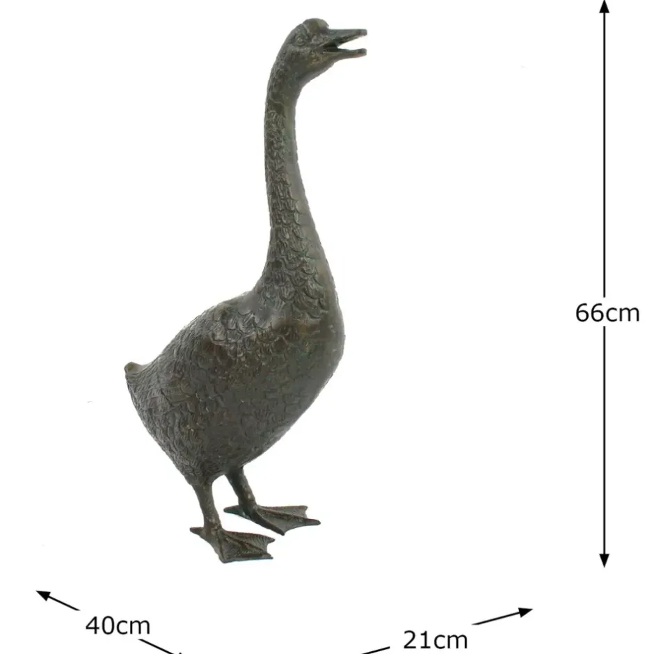 Statues & Sculptures Goose^Goose 66cm Bronze Metal Garden Ornament